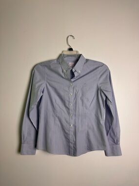 Brooks Brothers Light Blue Pinstripe Dress Shirt - size 10 Petite